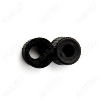 Крышки для виал ND 8 PP черные с отверстием 5,5 мм, без септы, 100шт LT-7954