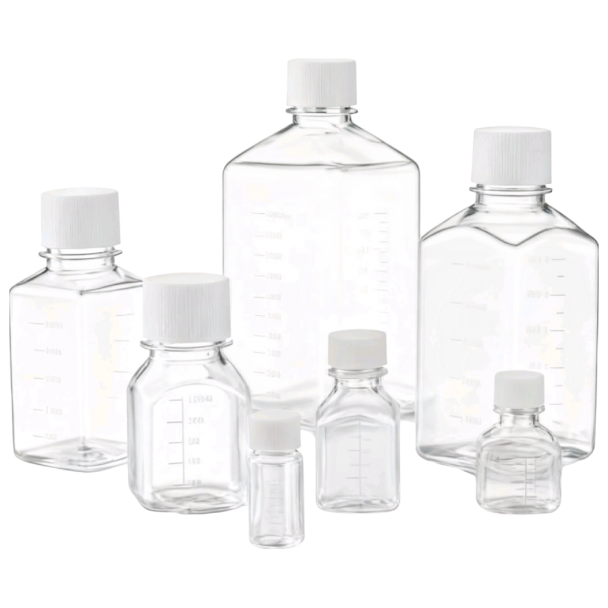 Банка для сред Labtex 125 мл, градуированная, стерильная, квадратная, PET, LT-CMB-125E