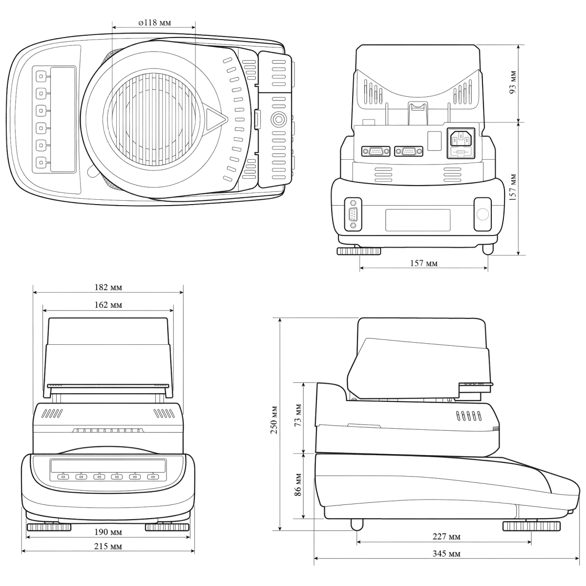 Анализатор влажности i-Thermo G163M, 160 г, 0,001 г, 0,01%, 35-160°С, поверка, BEL
