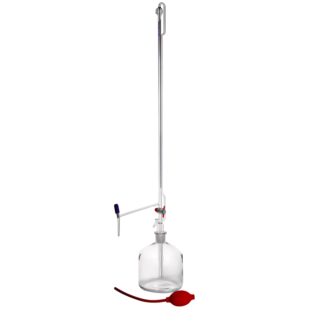 Бюретка 10/0,05 мл, с автоматическим нулем, с PTFE краном, класс А, Borosil, 2153006D