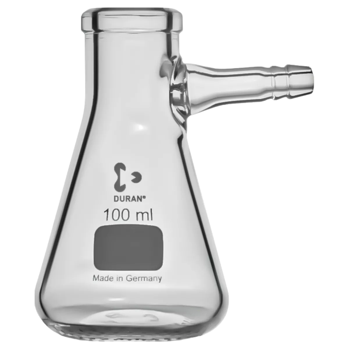 Колба Бунзена 100 мл, со стеклянным отводом, DWK (Schott Duran), 212012409