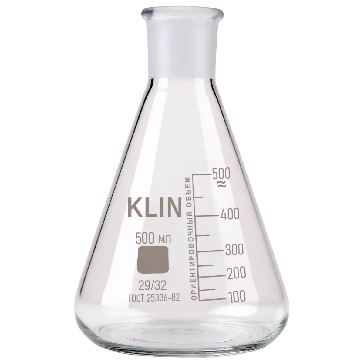 Колба коническая КН-1- 500-29/32 со шлифом, KLIN