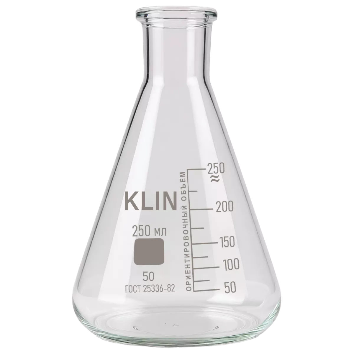 Колба коническая КН-2-250-50 без шлифа, KLIN