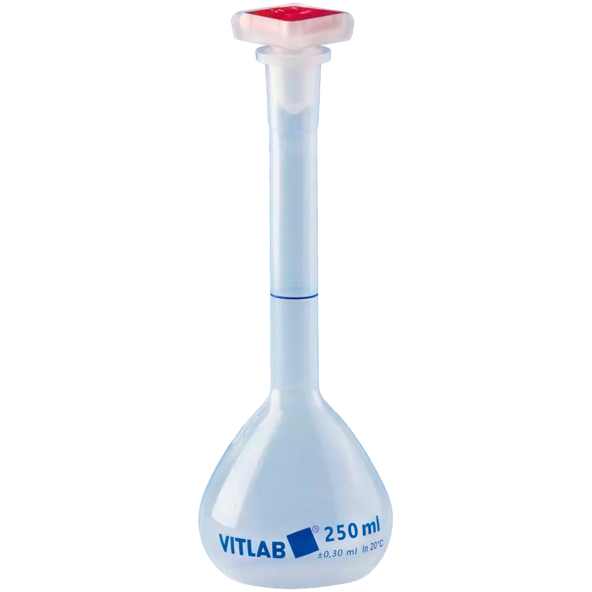 Колба мерная 250 мл РР класс В, с притертой пробкой NS19/26, Vitlab 674941