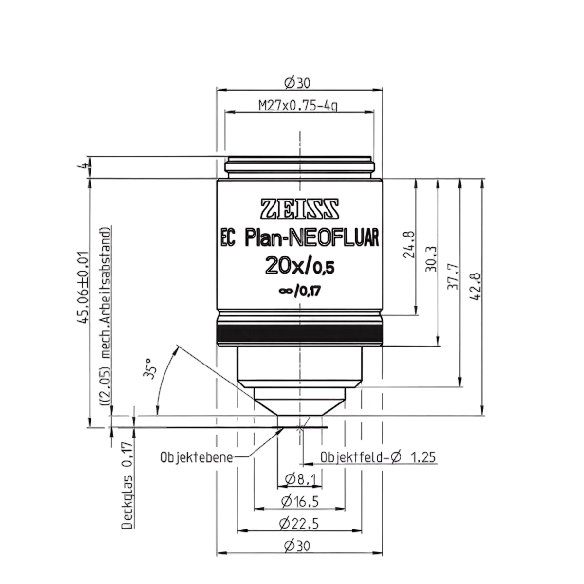 Объектив EC Plan-Neofluar 20x/0.50 M27, Zeiss