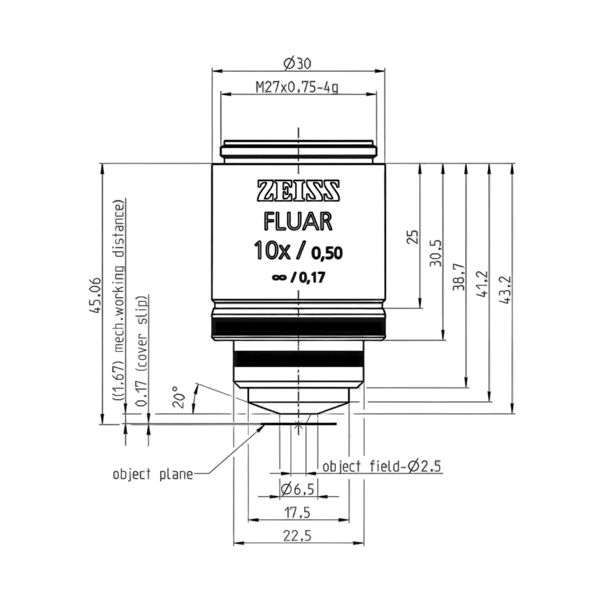 Объектив Fluar 10x/0.5 M27, Zeiss