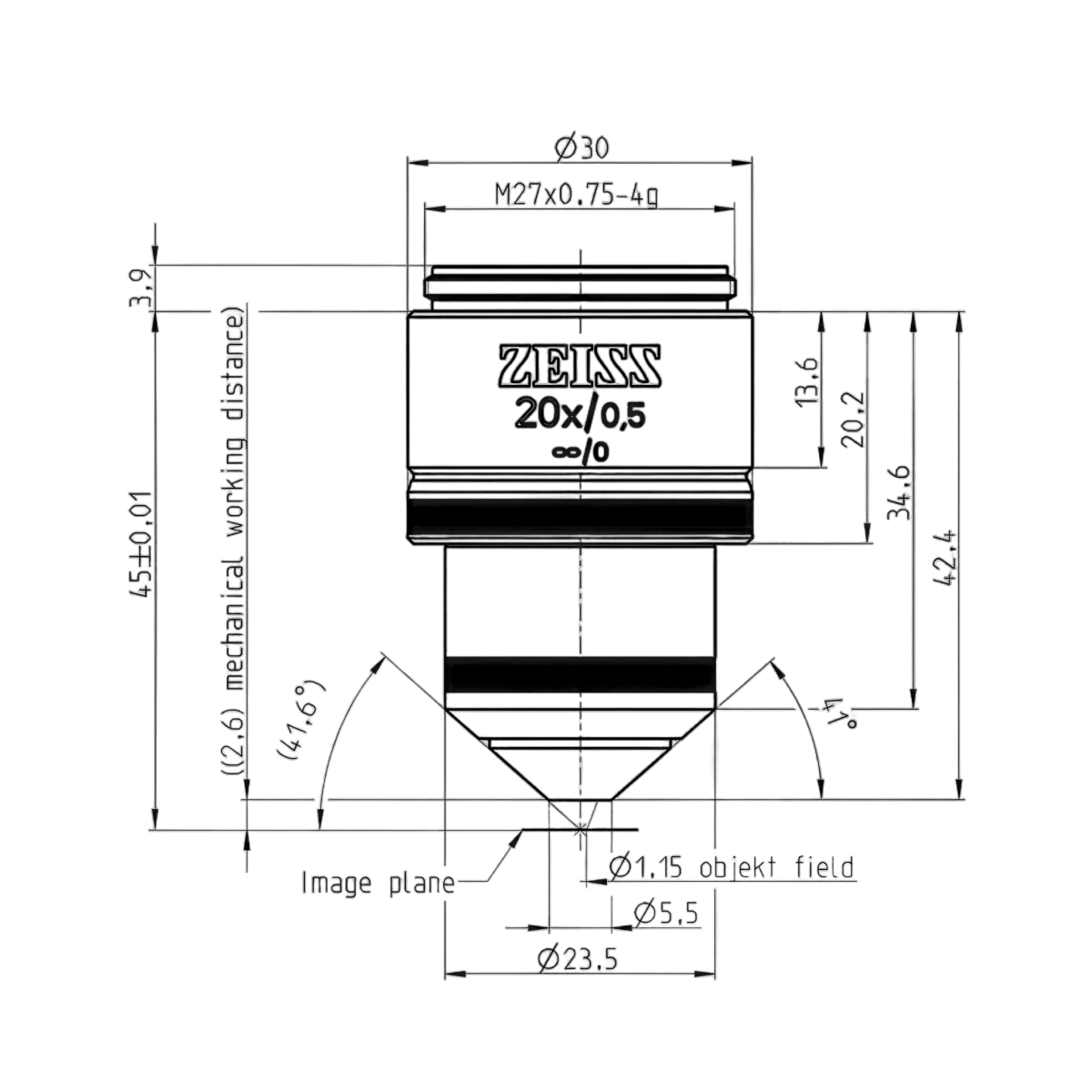 Объектив W N-Achroplan 20x/0.5 M27, Zeiss