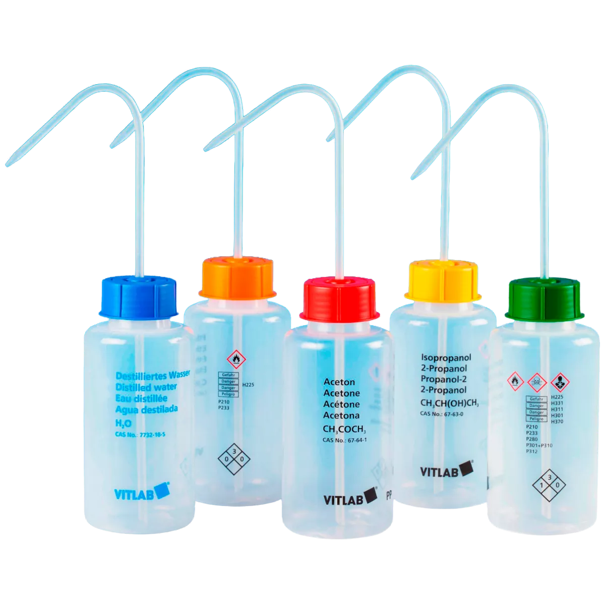 Промывалка 500 мл LD-PE VITsafe GL 45, Dist.Water, Vitlab 1352819