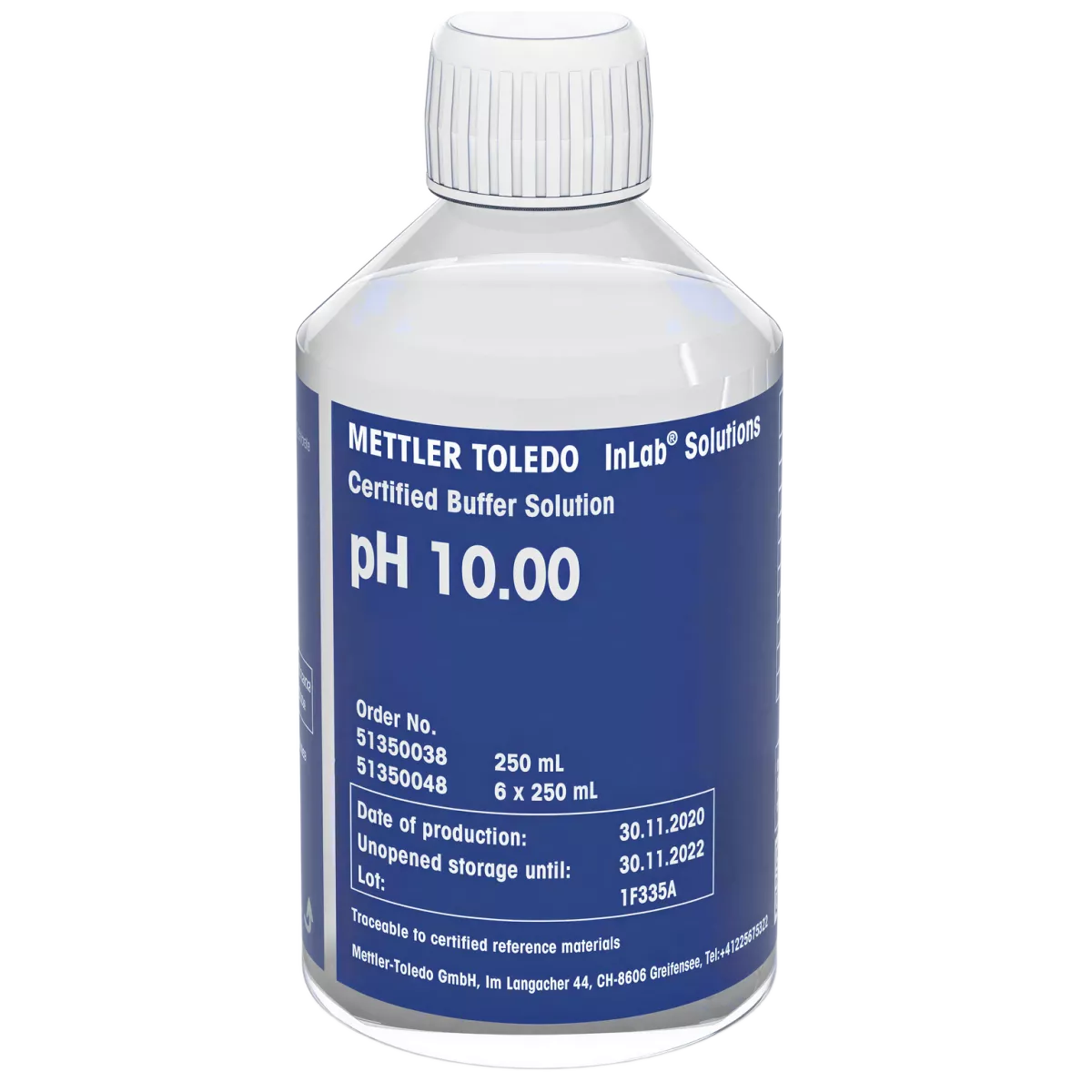 Раствор буферный pH 10,00 сертифицированный (DKD), 250 мл, Mettler Toledo, 51350038