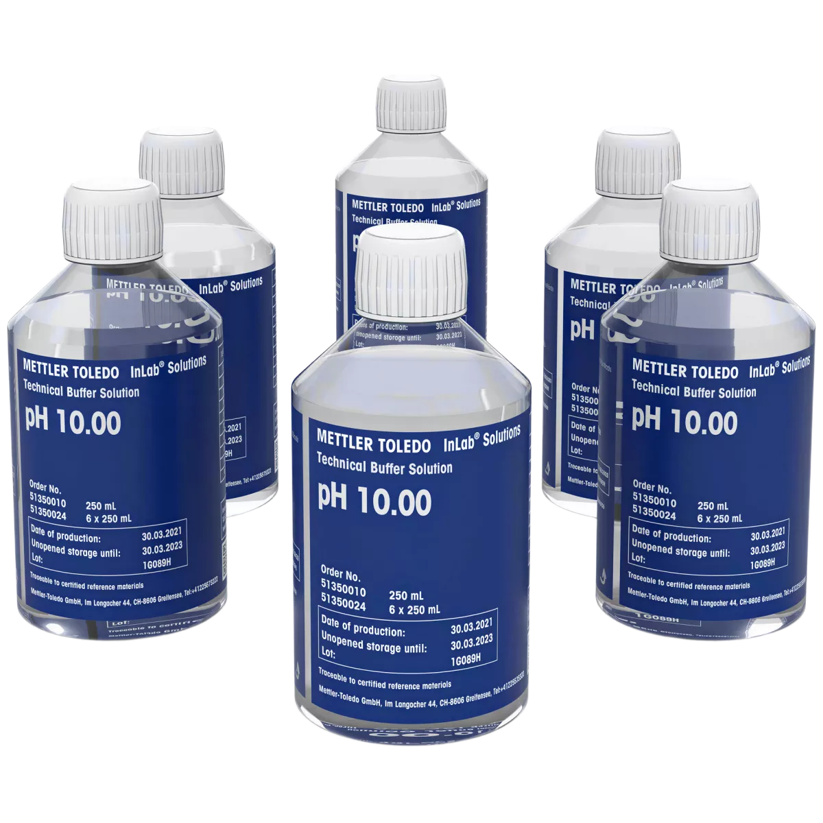 Раствор буферный pH 10,00 технический, 6 бутылок по 250 мл, Mettler Toledo, 51350024