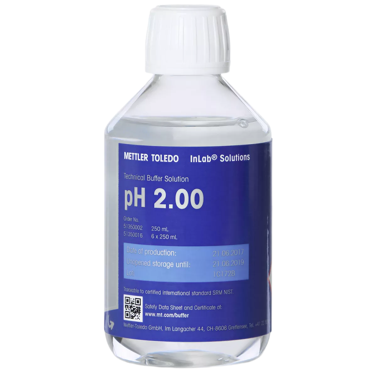 Раствор буферный pH 2,00 технический, 250 мл, Mettler Toledo, 51350002