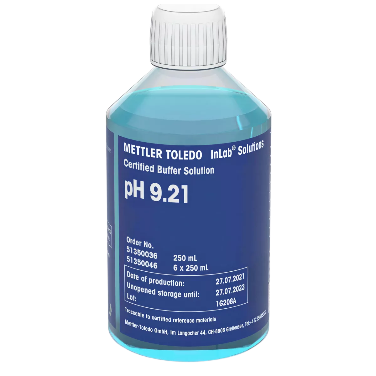 Раствор буферный pH 9,21 сертифицированный (DKD), 250 мл, Mettler Toledo, 51350036