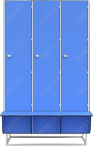 Шкаф гардеробный односекционный со скамейкой ЛАБТЕХ ШГС-1-СК (HPL)