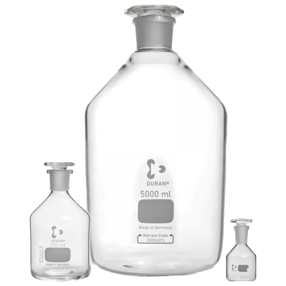 Склянка для реактивов 2000 мл, светлая, узкое горло, DWK (Schott Duran), 211656306