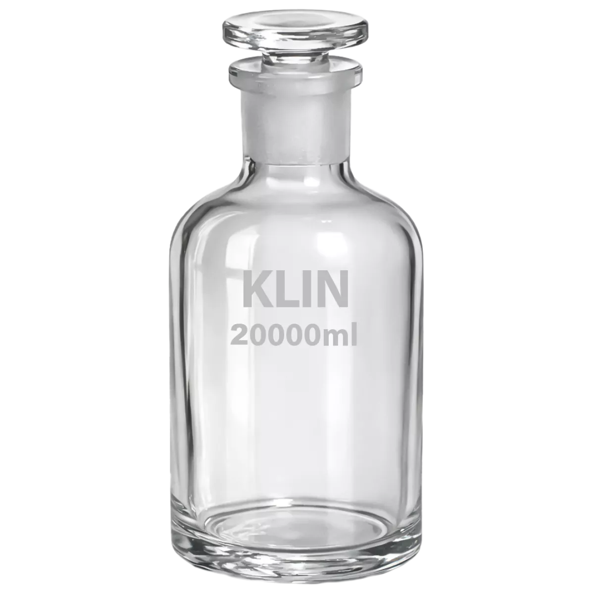 Склянка для реактивов 20000 мл, светлое стекло, узкое горло, KLIN