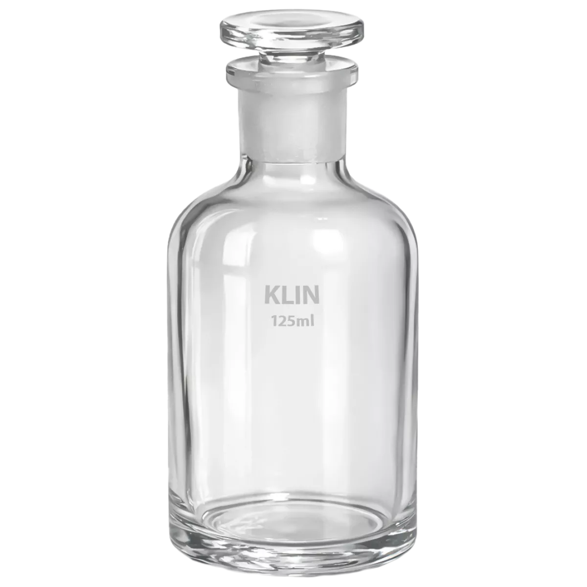 Склянка для реактивов KLIN 125 мл, светлое стекло, узкое горло