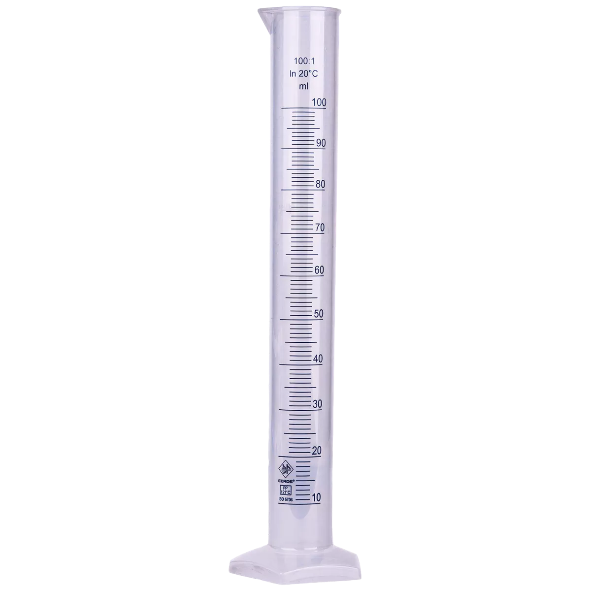 Цилиндр 100 мл ПП, с носиком, синяя шкала, Экрос