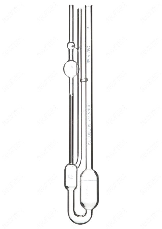 Вискозиметр стеклянный Ubbelohde №0В (k=0.005, 1...5 сСт) капиллярный для прозрачных жидкостей, поверка