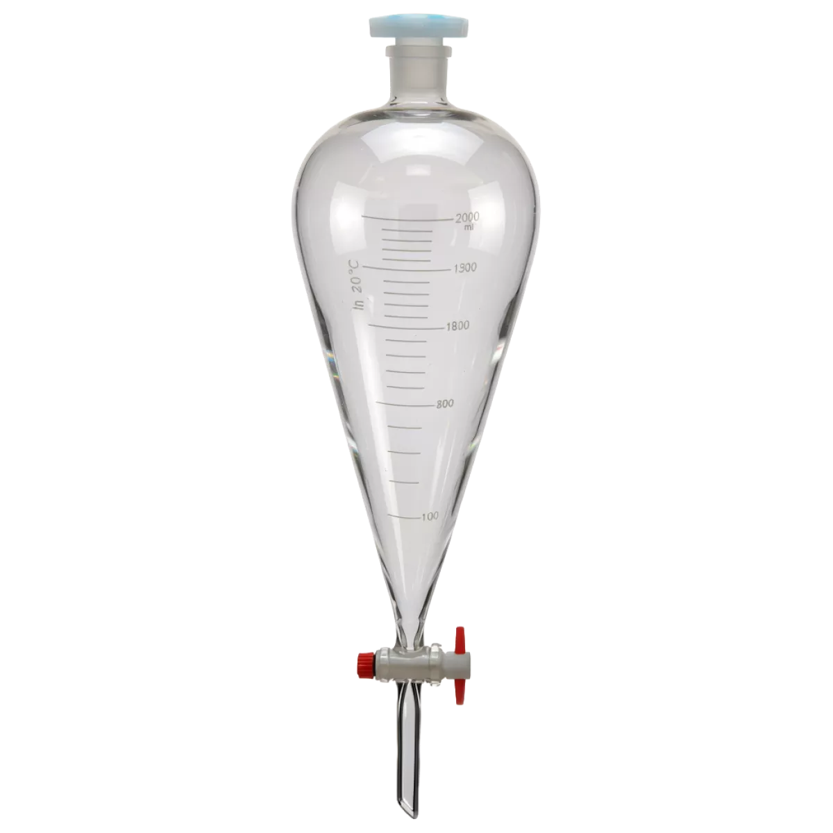 Воронка делительная грушевидная ВД-3- 500, PTFE кран, KLIN