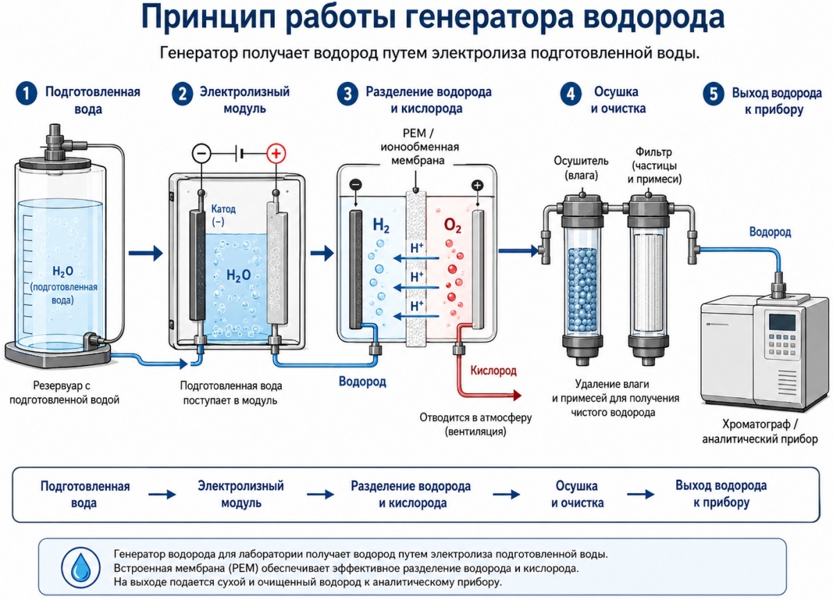 Схема работы генератора водорода Схема работы генератора водорода